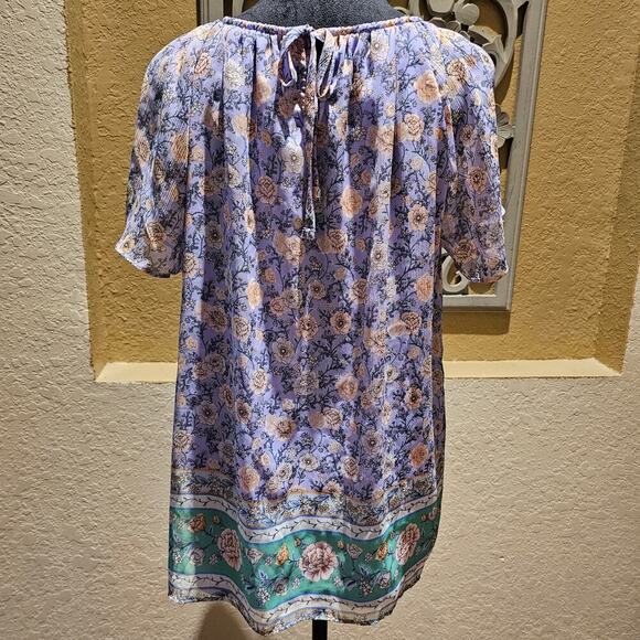 Lauren Conrad Top L Boho Cottagecore Peasant Garden Romantic Soft Surrounding - Picture 4 of 13